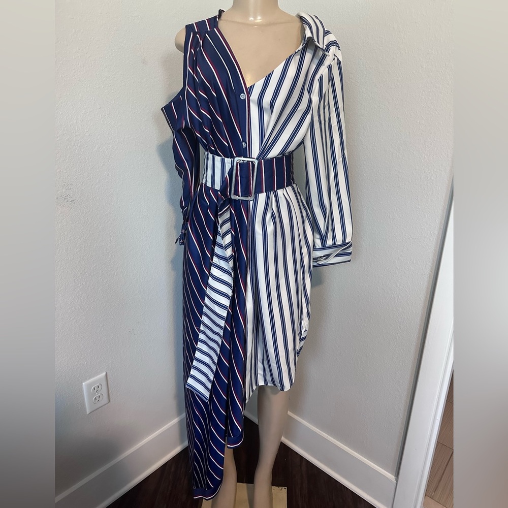 Asymmetrical Button Up Dress - image 5